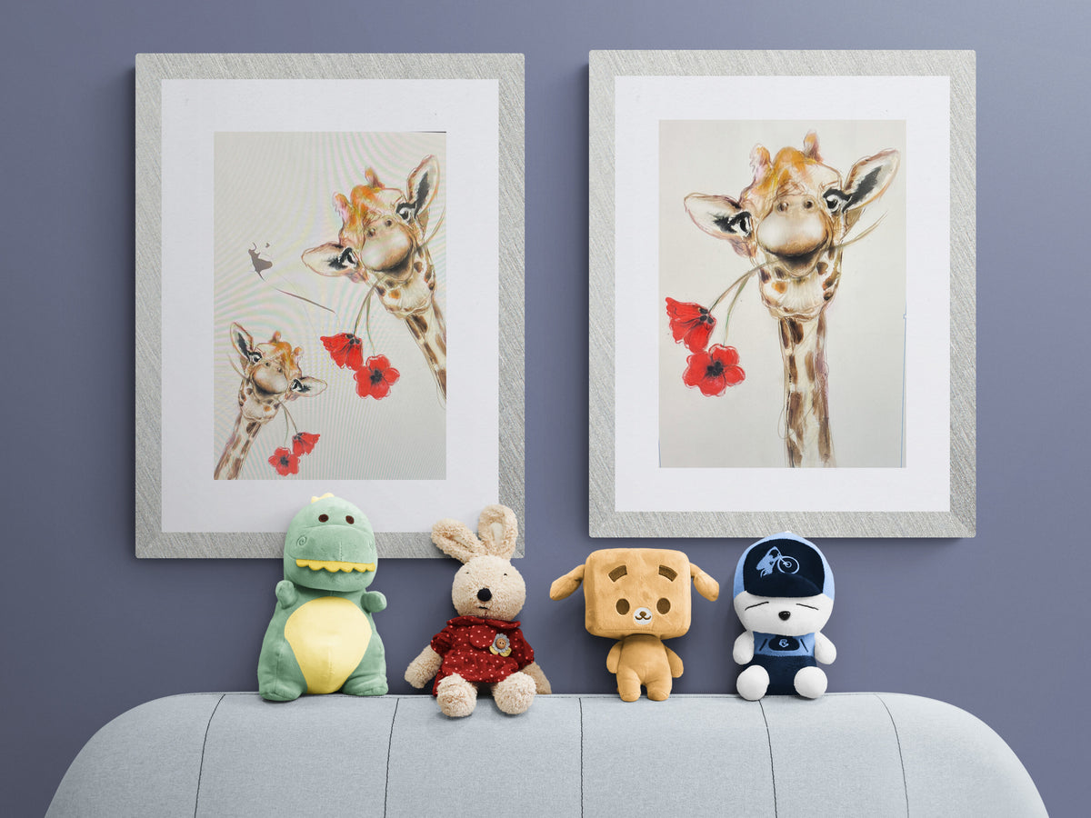 Framed Print of Evie and Leni the Giraffes image 4