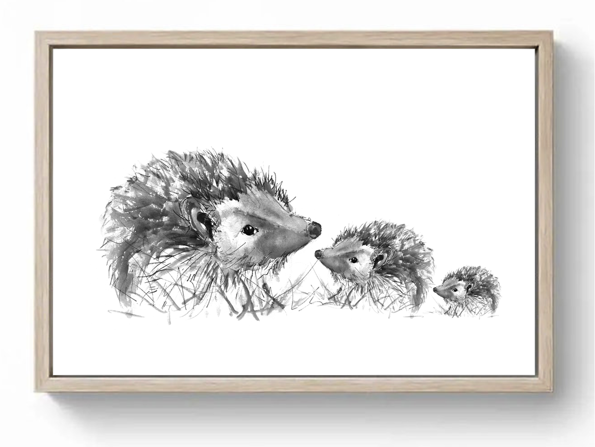 Limited Edition Canvas Print of the Spike Family of Hedgehogs image 2