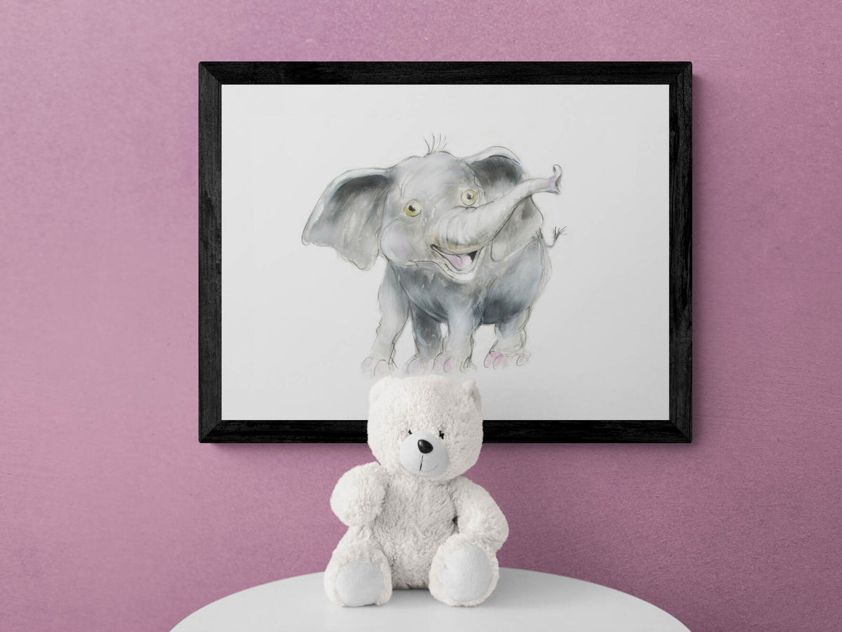 Framed Print Gracie the Elephant - Nursery Prints | Nursery | Elephant | Nursery image 4