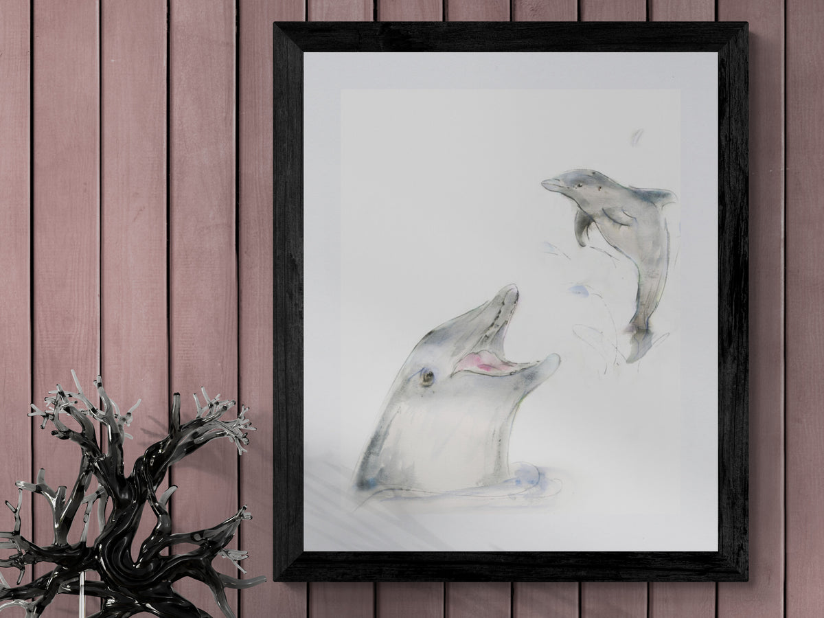 Framed Print Fin and Flipper the Dolphins image 3