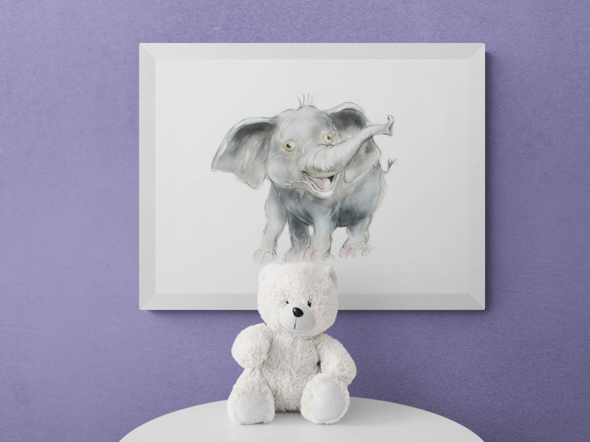Framed Print Gracie the Elephant - Nursery Prints | Nursery | Elephant | Nursery image 3