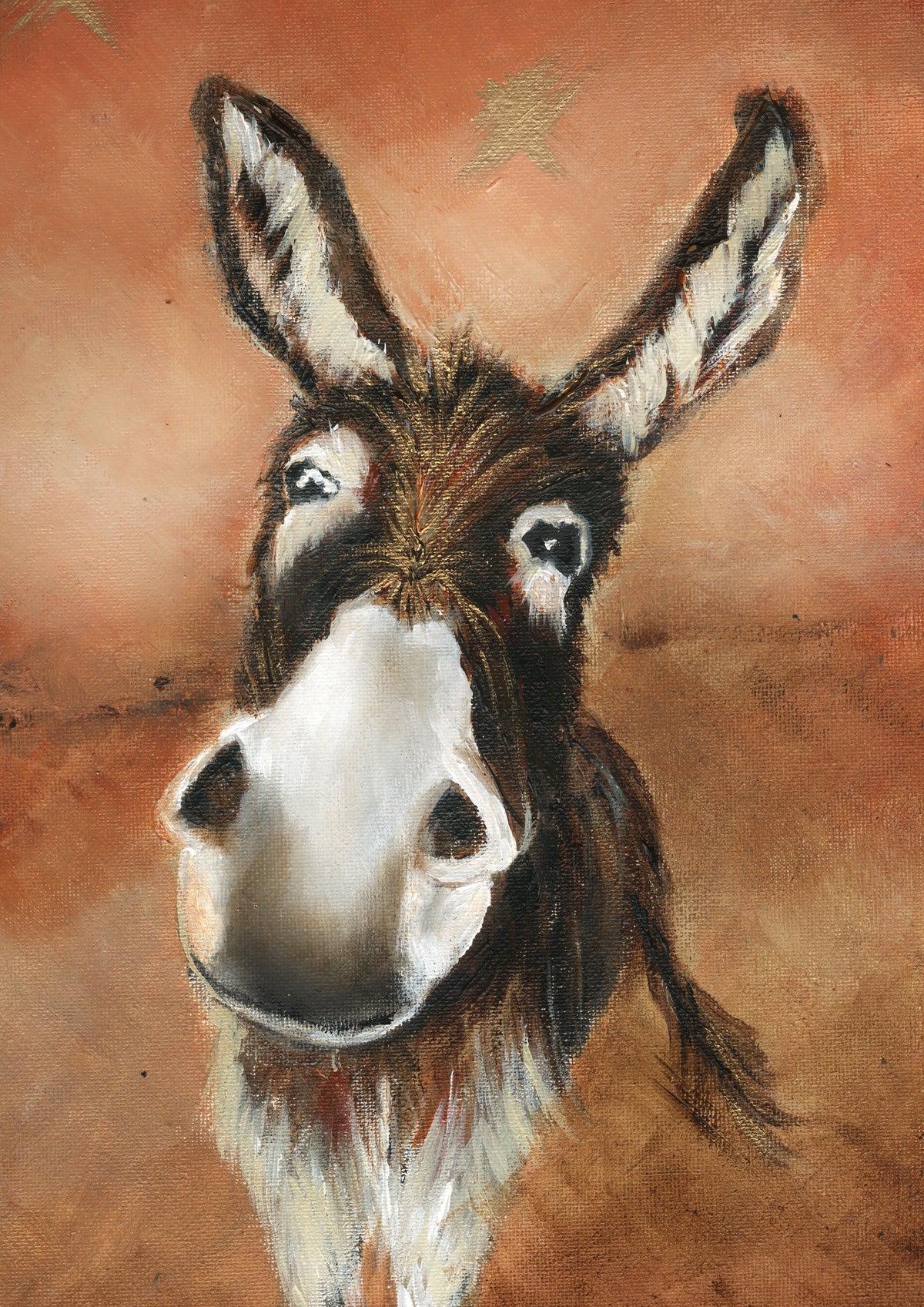 Dudley the Donkey animal art print by Wendy Laverick
