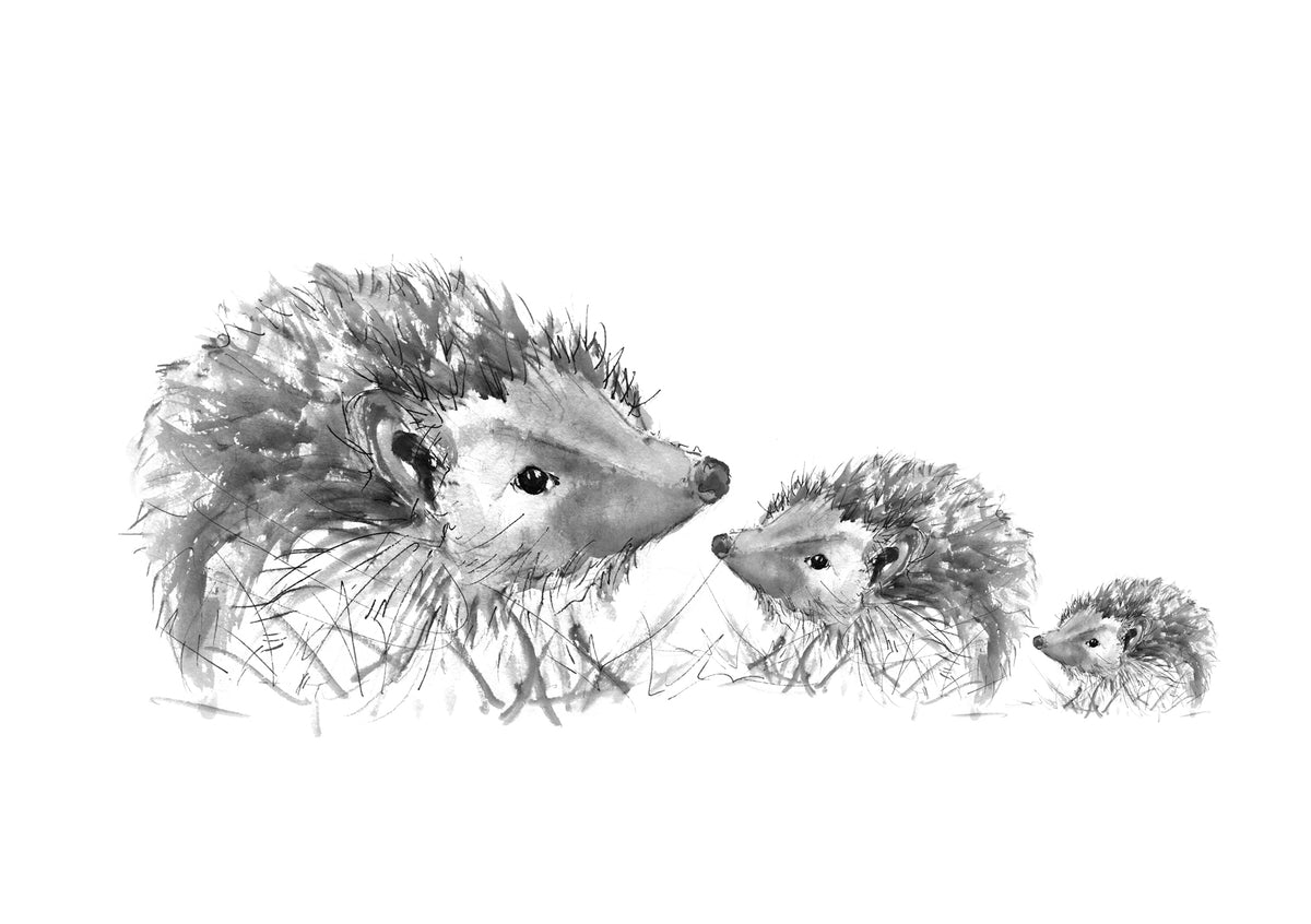 Framed Print of the Spike Family of Hedgehogs image 2