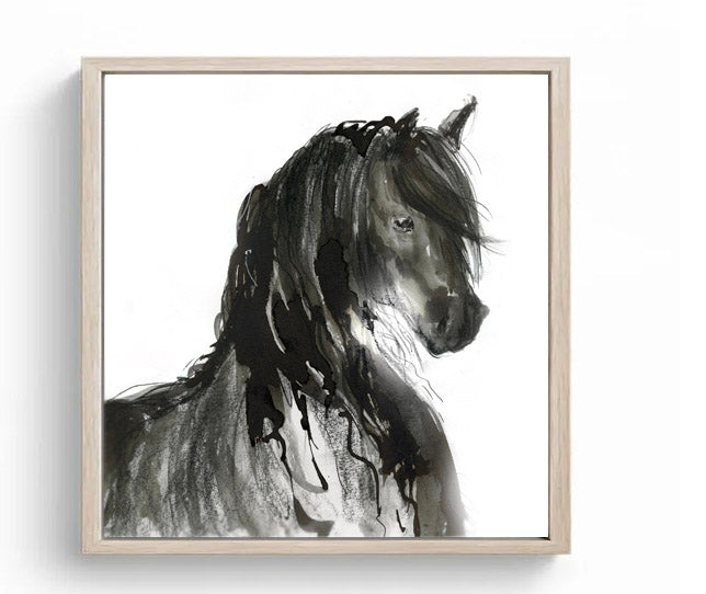 Limited Edition Square Canvas Print Friesian Horse image 2