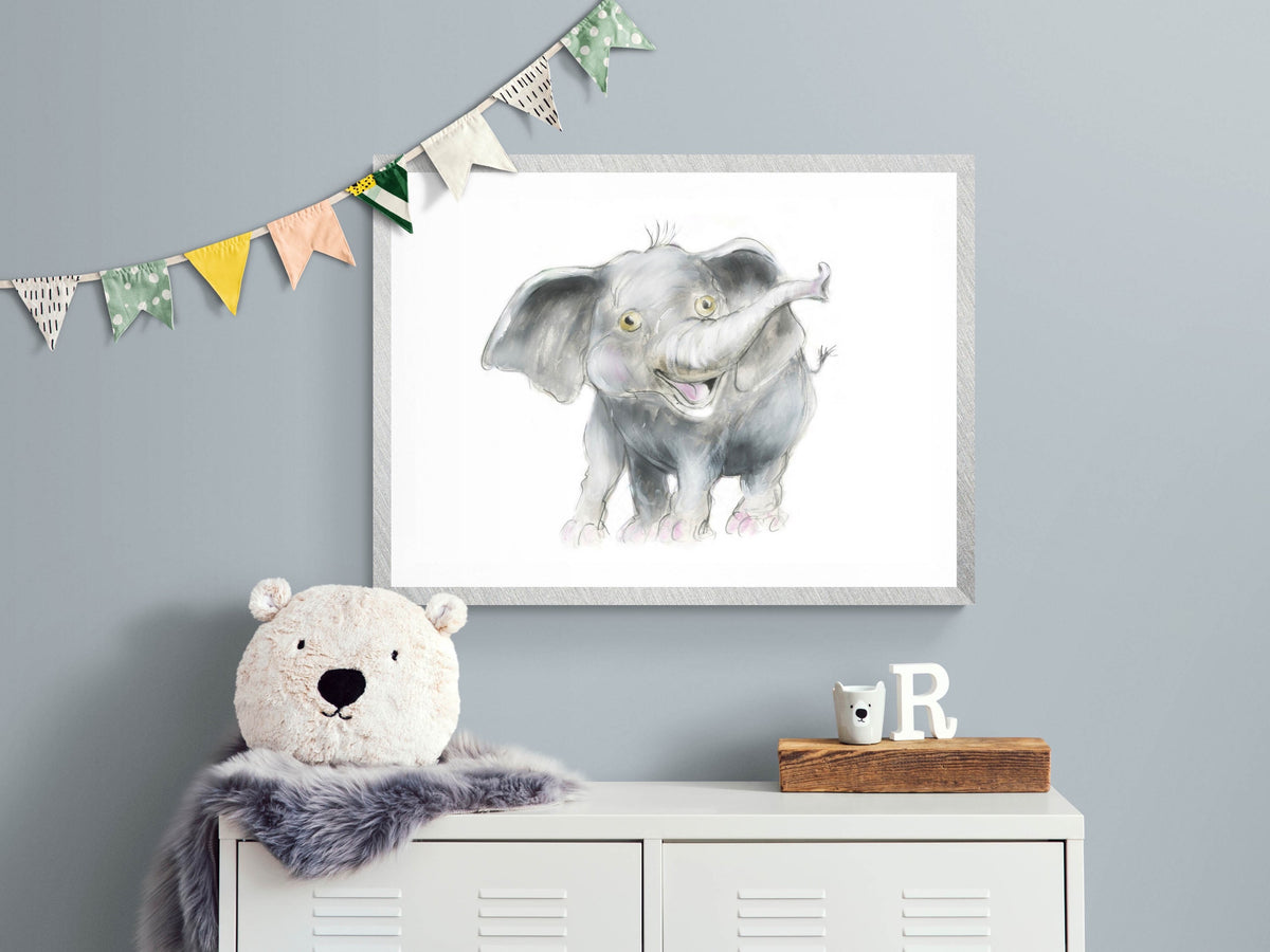 Framed Print Gracie the Elephant - Nursery Prints | Nursery | Elephant | Nursery image 2