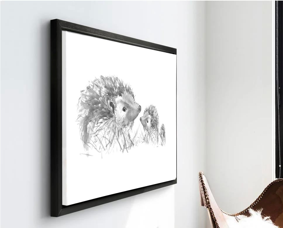 Limited Edition Canvas Print of the Spike Family of Hedgehogs image 1