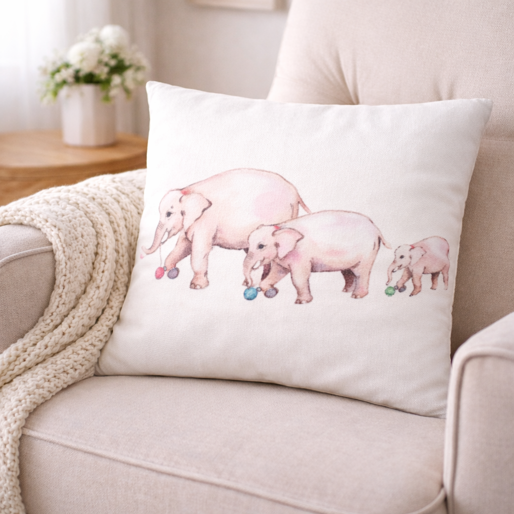 Elephant Family Nursery Cushion