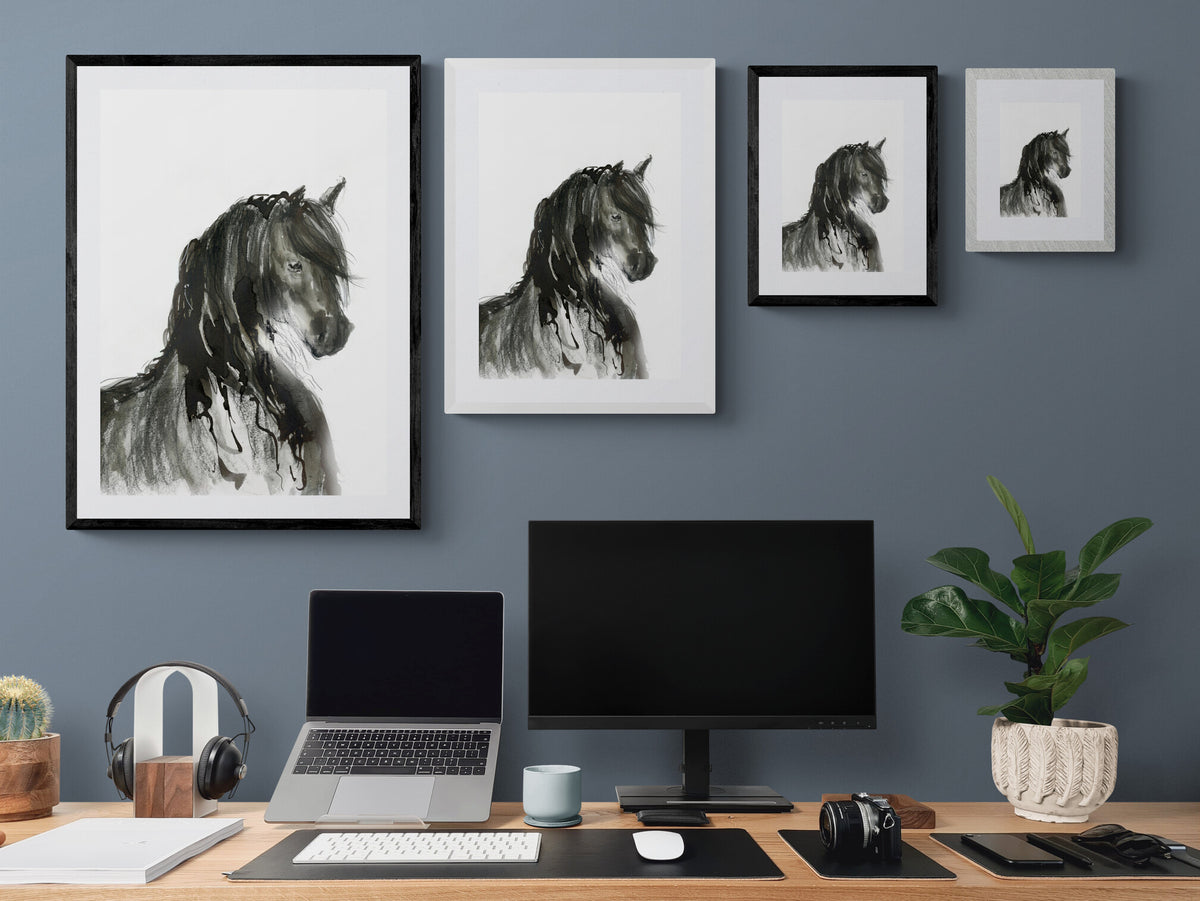 Framed Print Nero the Friesian Horse