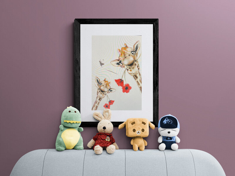 Framed Print of Evie and Leni the Giraffes