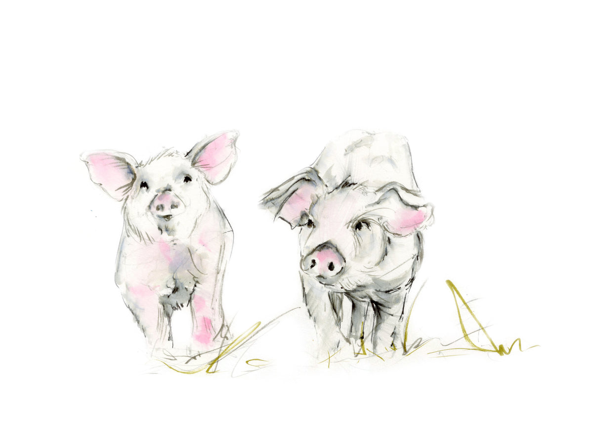 Framed Print Mateo and Sofía the Pigs image 1