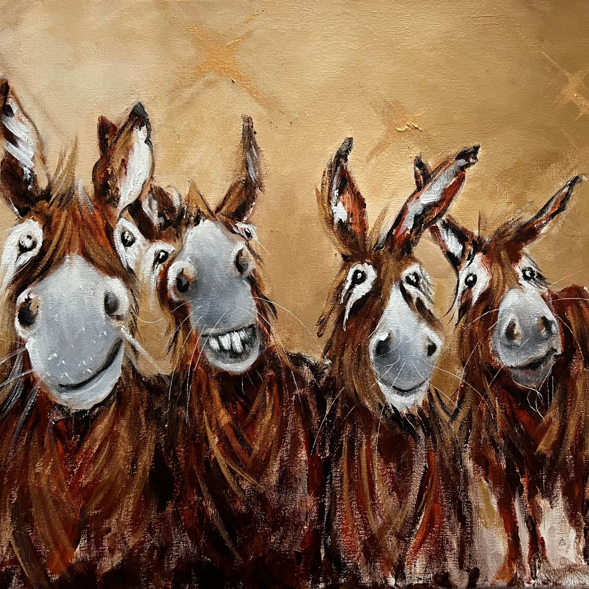 "The Quartet of Quirky Donkeys"