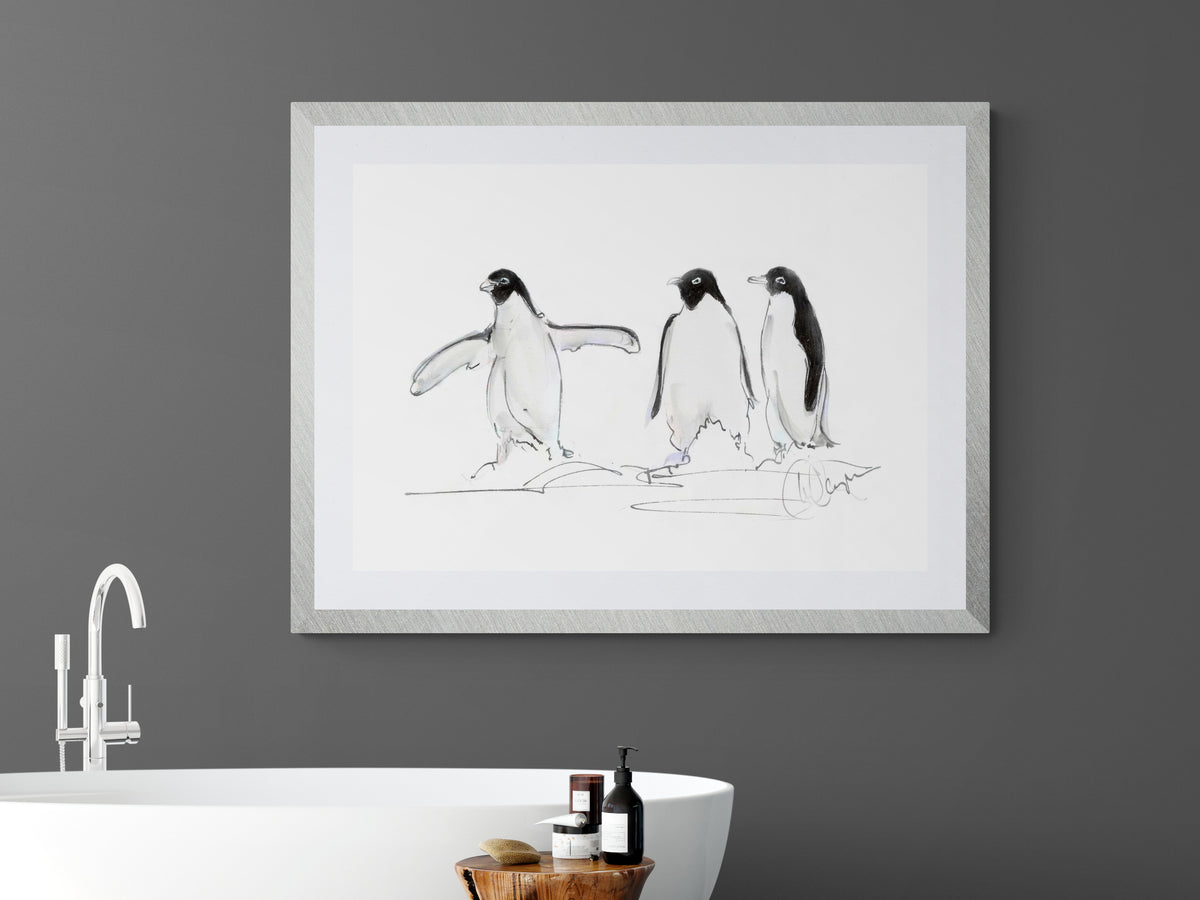 Framed Print Penguins Ezra Tyler & Carson