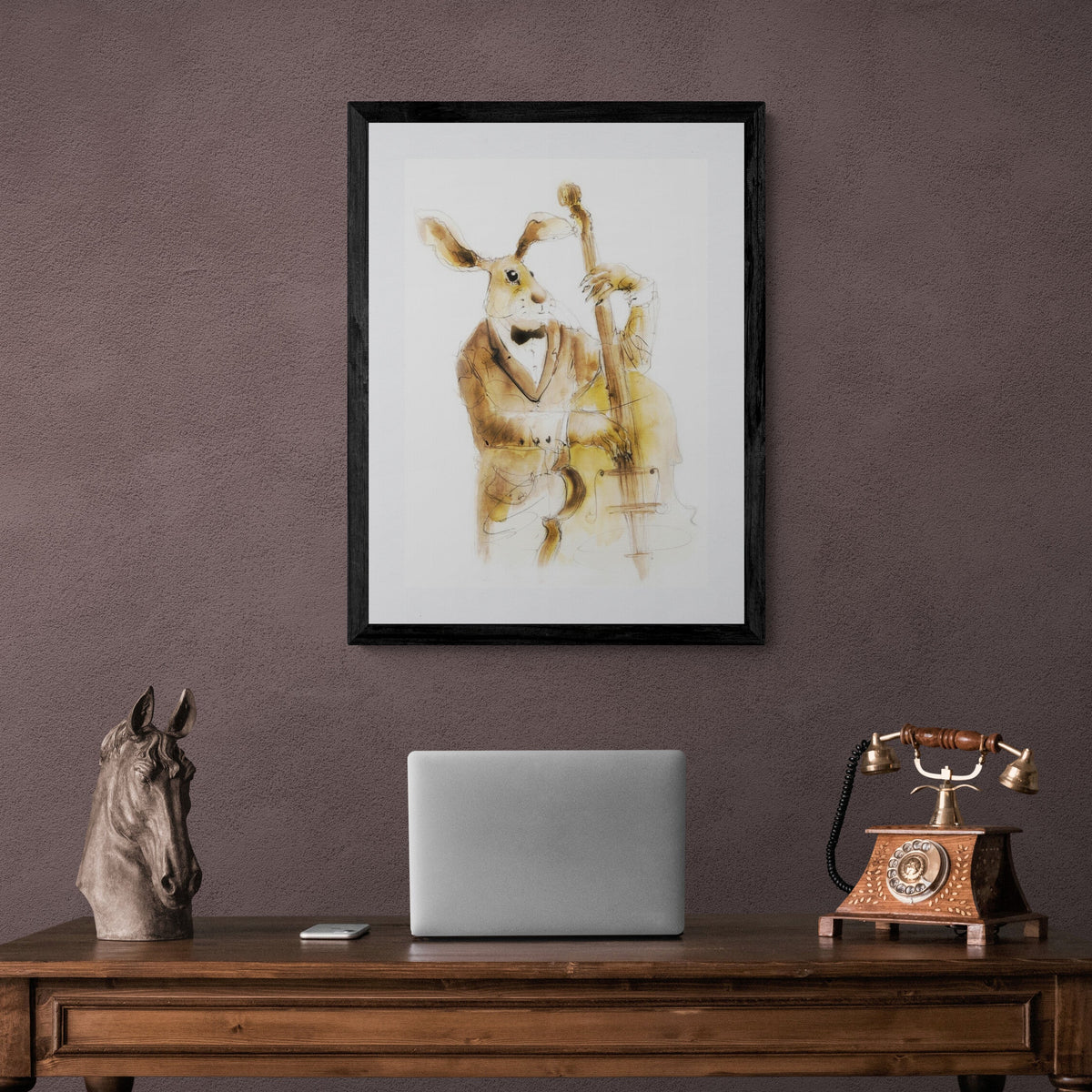Dougie the Double Bassist – Framed Fine Art Print