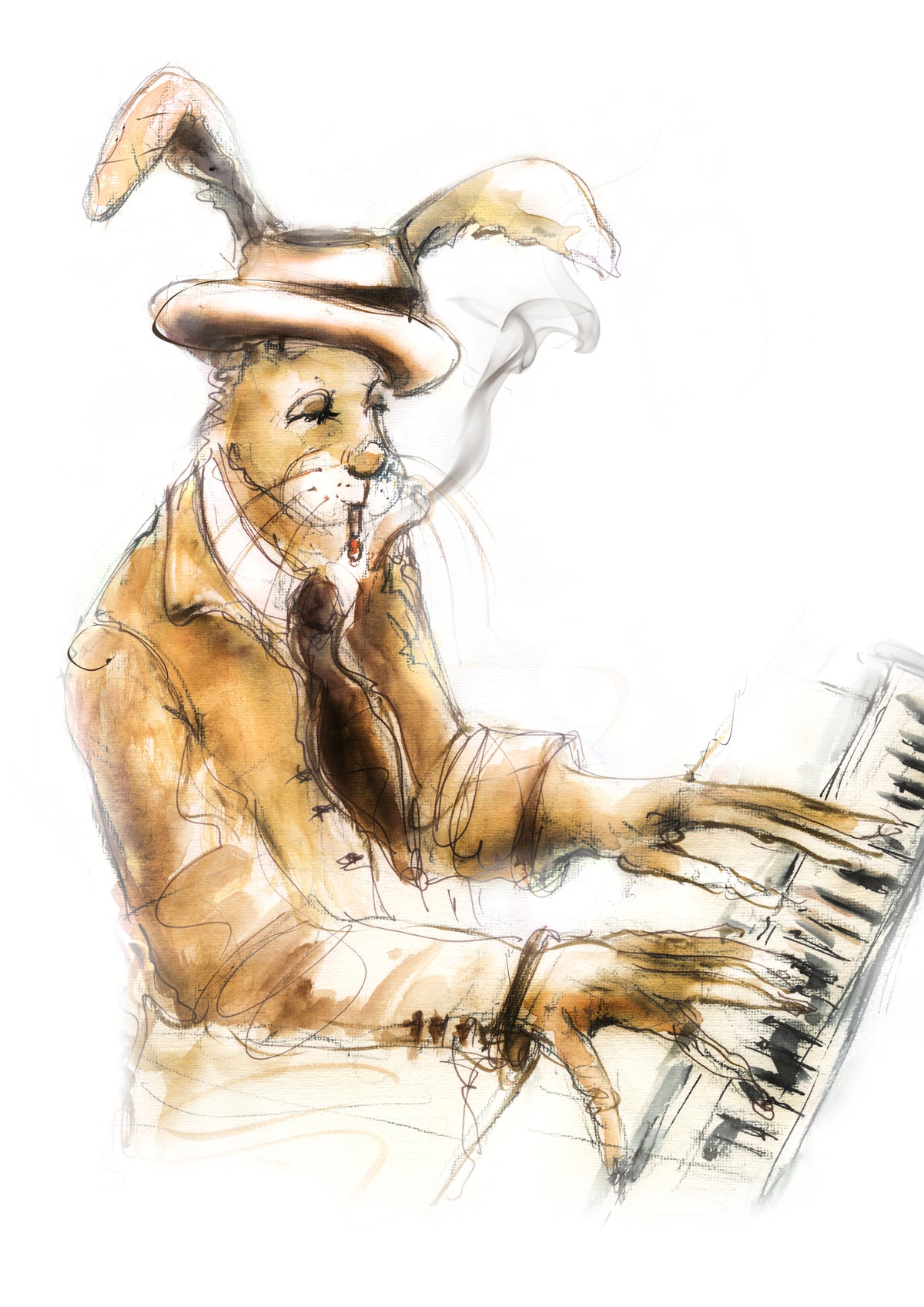 Framed Print Erroll the Hare Jazz Pianist image 1