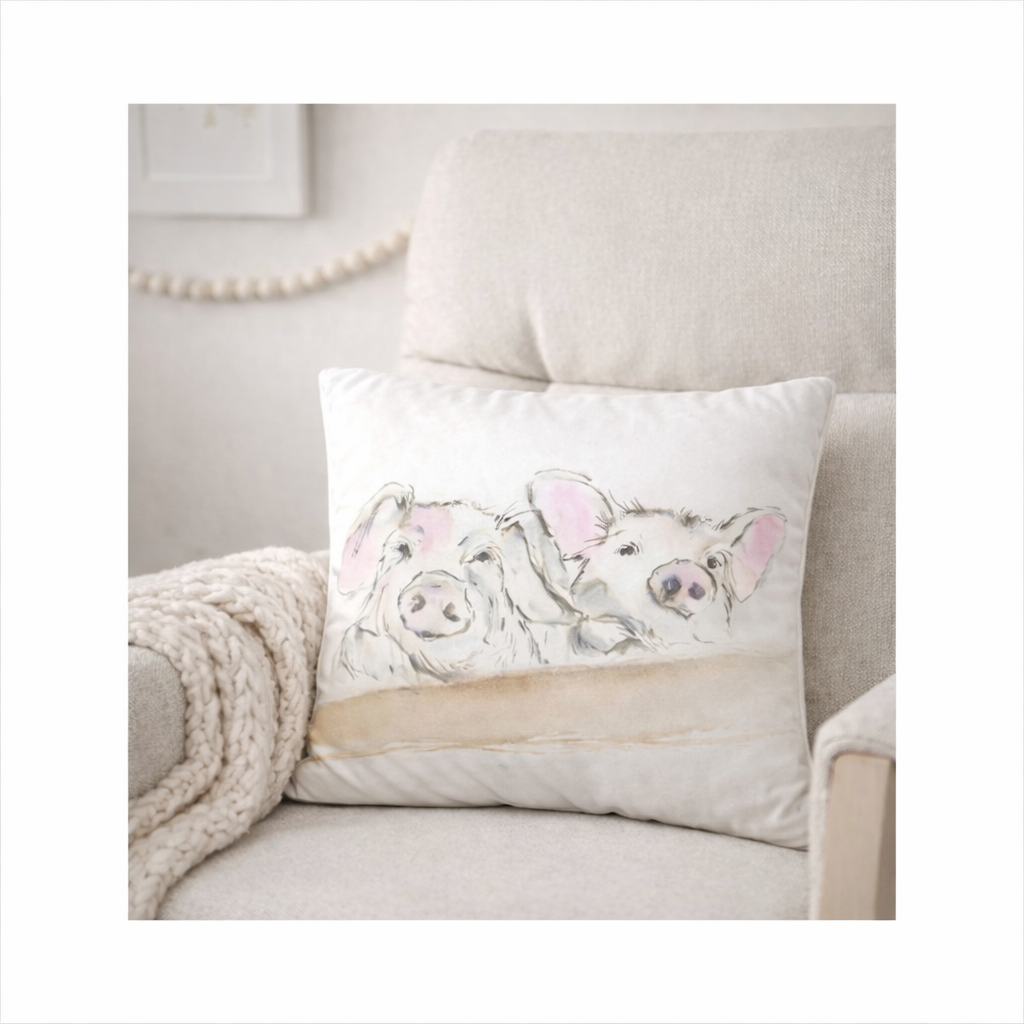 Peeking Piglets Nursery Cushion