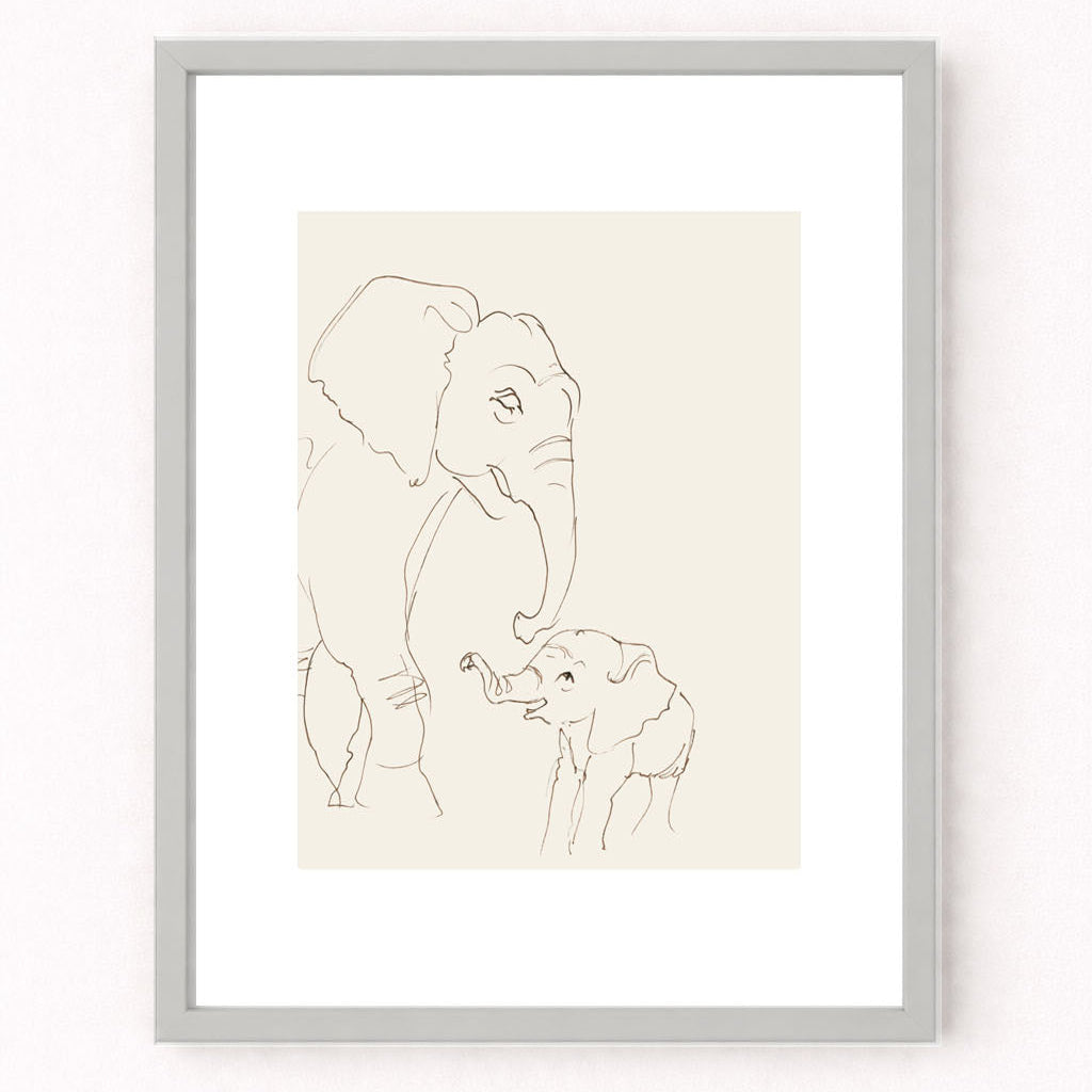 "I'm Here" - Elephant – Nursery Wall Art Print | Safari Animal Baby Room Decor