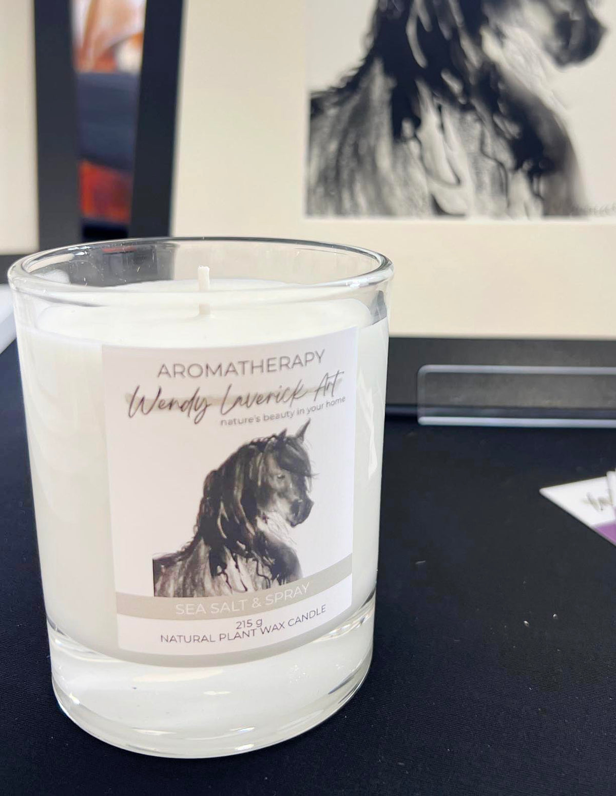 Friesian Horse | Sea Salt Spray Candle: Aromatherapy for Relaxation
