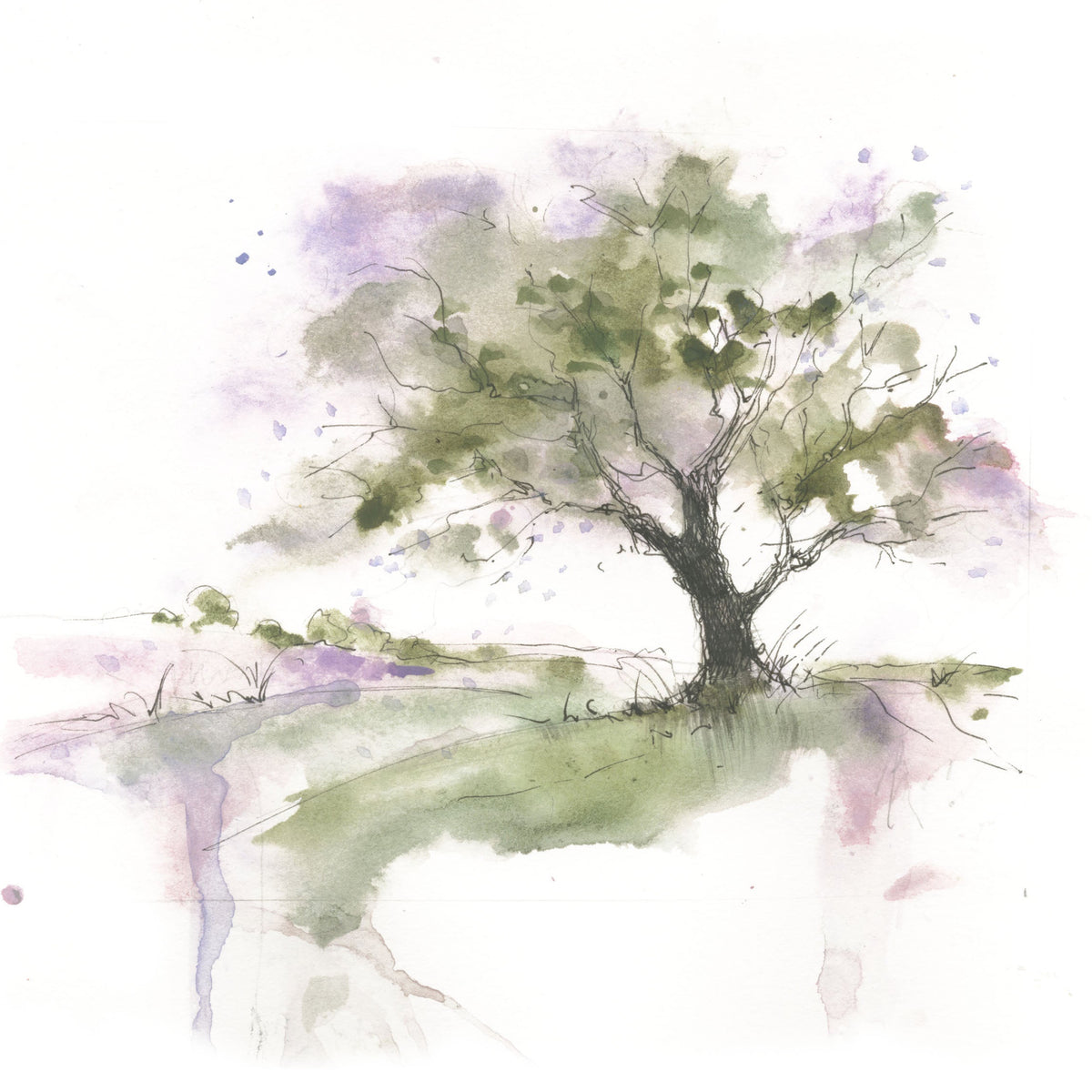 Lilac Landscape – Tree Fine Art Print