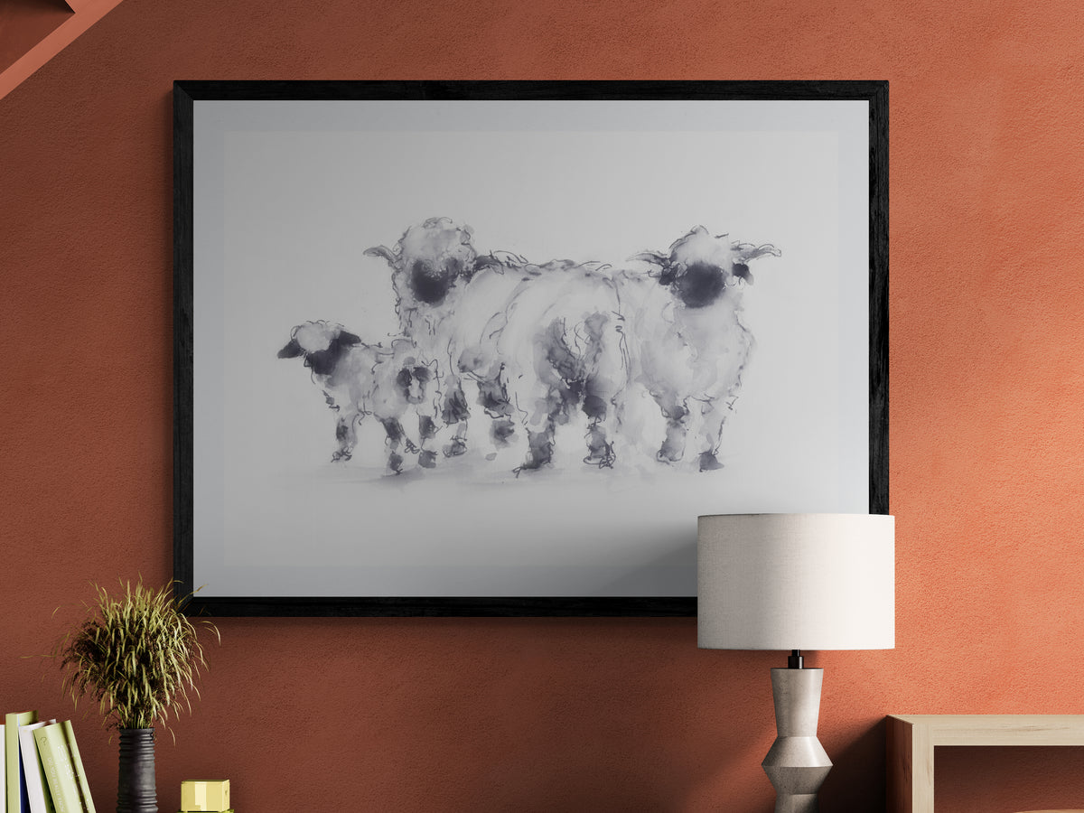 Framed Print Valais Blacknose Sheep image 3