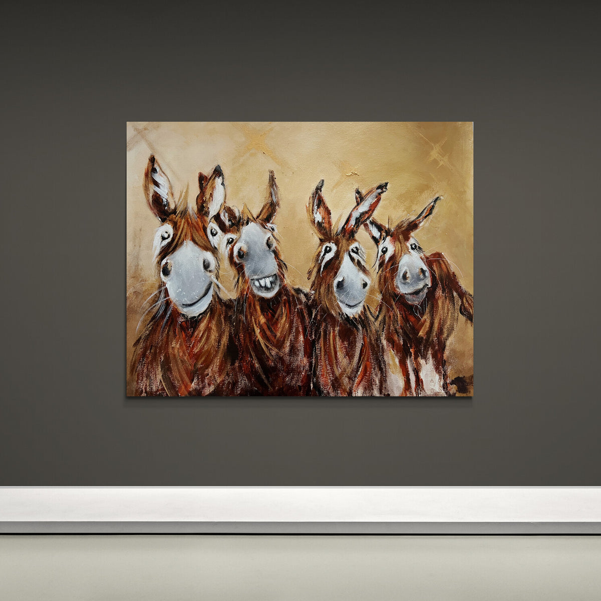 Original "The Quartet of Quirky Donkeys"