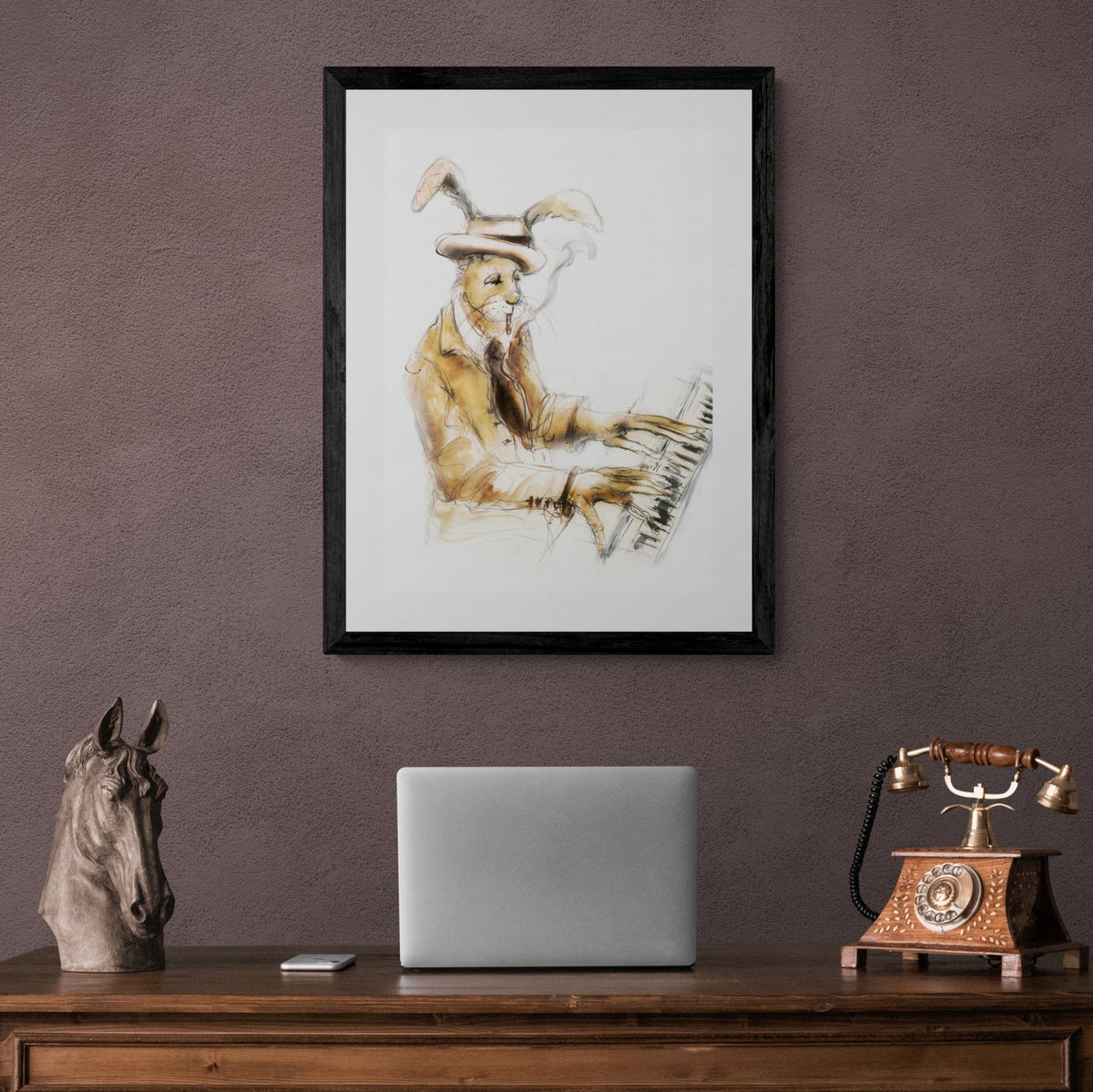 Framed Print Erroll the Hare Jazz Pianist image 0