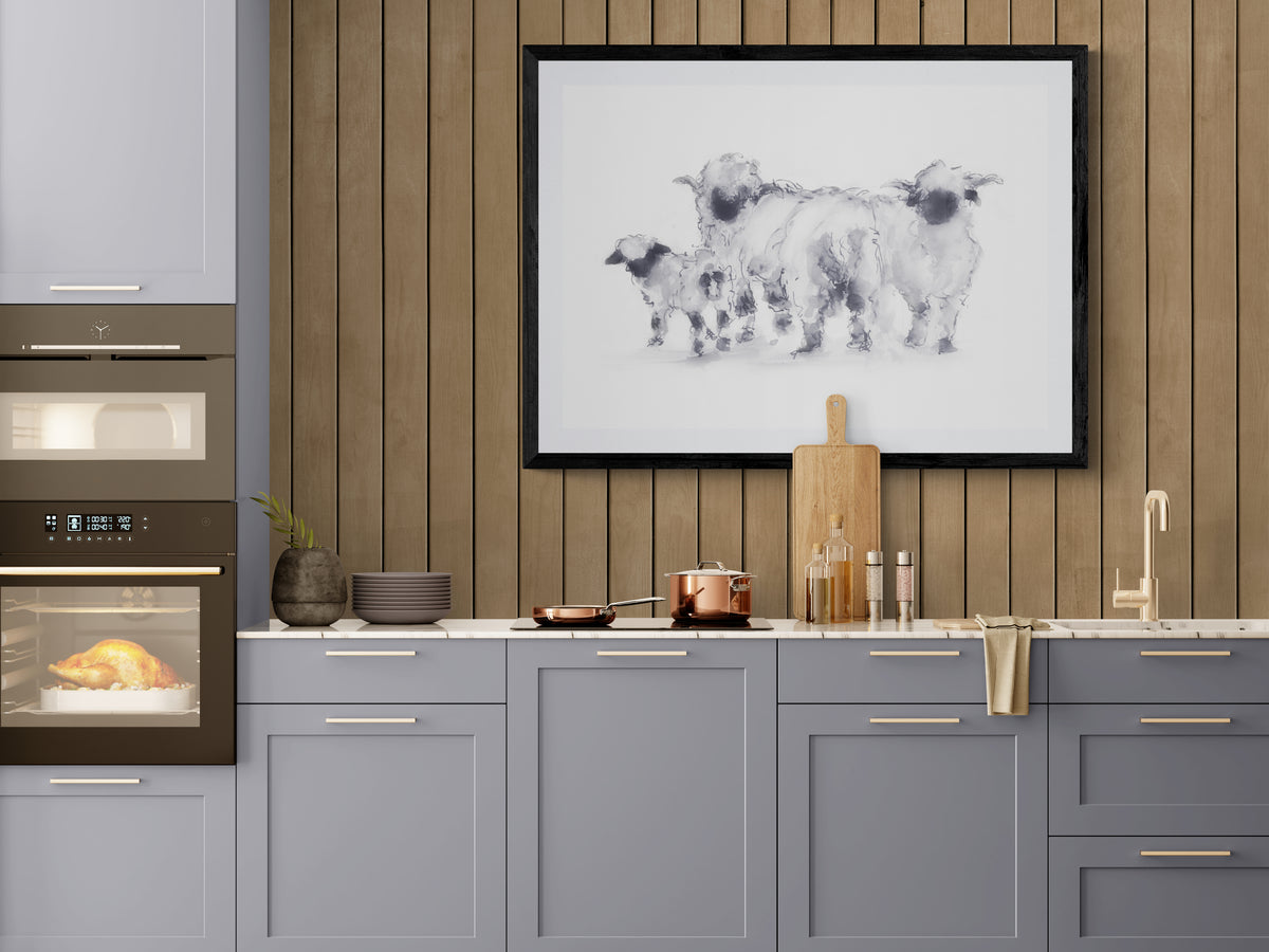 Framed Print Valais Blacknose Sheep
