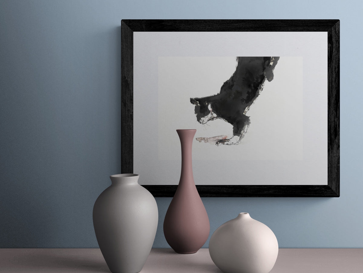 Framed Print Tom the Black and White Cat
