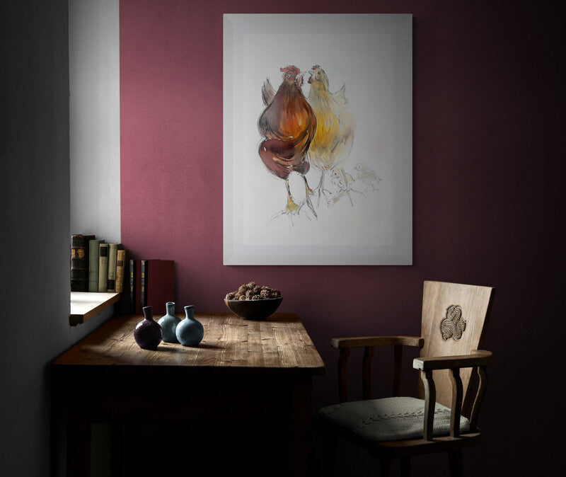 Framed Print Chickens "Cluck and Doodle’s Egg-citing Crew"